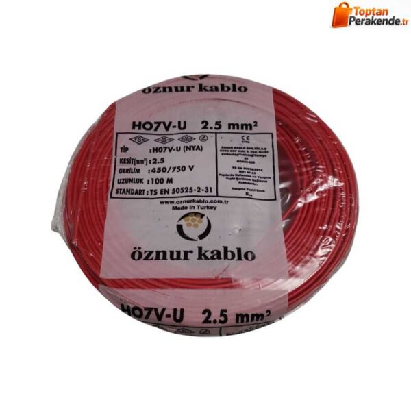 Öznur Nya Kablo 2,5 mm² Kırmızı ( H07v-U )